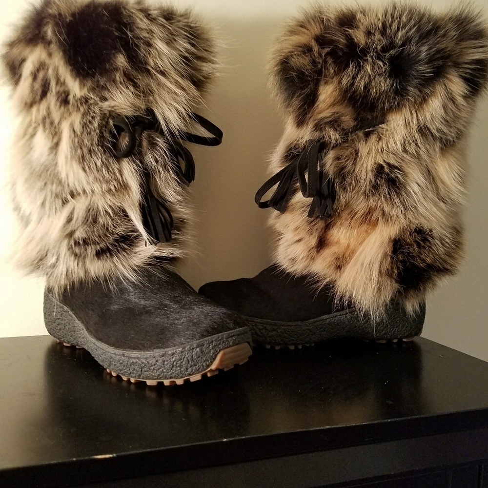 Oscar Italian Fox fur boots size 40